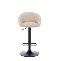 Nouvelle chaise de bar à hauteur de comptoir au design tendance, rembourrée avec dossier en métal pour bar et cuisine