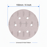 Disque de ponçage en papier latex de 6 pouces (150 mm) à 6 trous, avec fixation auto-agrippante, grain P600-P5000, pour carrosserie automobile, meubles et polissage de miroirs