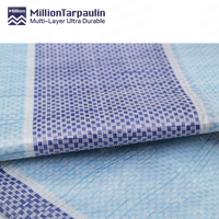 Bâche en PE imperméable Million Pe Tarp, bâche en polyéthylène à rayures bleues et blanches