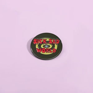 Ouvrez vos yeux sur un monde malade et triste "Broche en métal sur le thème de la dépression-Épinglette élégante pour vêtements et accessoires - Product Image 4