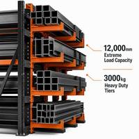 Étagère de rangement industrielle en profilés de tuyaux d'acier, modulaire indépendante, à tiroirs enfichables, en nid d'abeille, pour optimisation verticale de l'espace