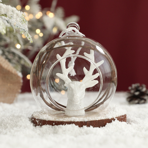 Adornos Navideños de 8CM, <span class=keywords><strong>Bolas</strong></span> Decorativas <span class=keywords><strong>Blancas</strong></span> Transparentes, Adornos Colgantes para Árbol de Navidad, <span class=keywords><strong>Bolas</strong></span> de Navidad - Product Image 4