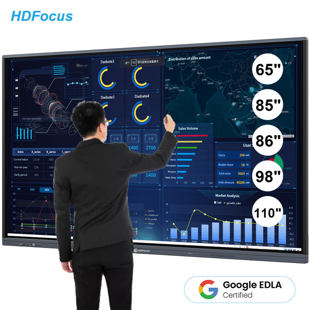 65 75 85 98 Inch Digital 4K Clear Visual Training Room Display Interactive Flat Panel Smart Board for Teaching