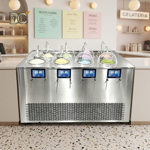 Machine à glace italienne verticale 4/6/8 cylindres, sorbetière commerciale, refroidie par air, avec agitateur supérieur, pour glace dure - Product Image 3
