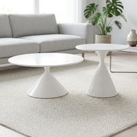 Juego de Mesa de Centro Redonda al por Mayor, Mesa de Centro Simple con Tapa de Mármol para Sala de Estar