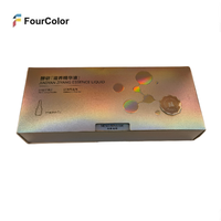Boîte d'emballage en carton holographique irisé de luxe, personnalisée et imprimée, pour un ensemble de flacons de sérum et d'ampoules pour soins de la peau