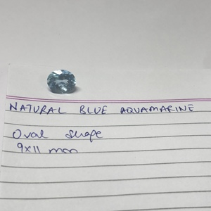 พลอยอะความารีนเบอร์ริลธรรมชาติ รูปทรงวงรี ขนาด 9x11 มม. สีฟ้าซานตามาเรีย พลอยหลวมทรงวงรี คุณภาพเยี่ยม ได้รับการรับรอง - Product Image 6