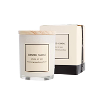 Grosir bundar 7oz 10oz bejana kaca buram Label pribadi stoples lilin kustom dengan tutup dan kotak hadiah