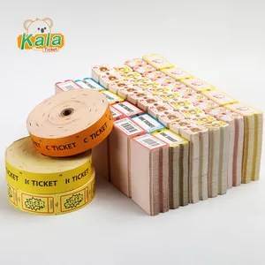 Custom Colour Ticket Roll Admission Ticket Printing Colorful Event Raffle Tickets Double Roll For Fair Carnival Games