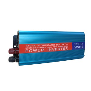 อินเวอร์เตอร์กำลังสูง 1500W สีน้ำเงิน แบบเฟสเดียว ผลิตจากโรงงาน แปลงไฟ 12V เป็น 220V ตัวเครื่องอะลูมิเนียม รุ่น NF12-1500W เฟสเดียว - Product Image 1