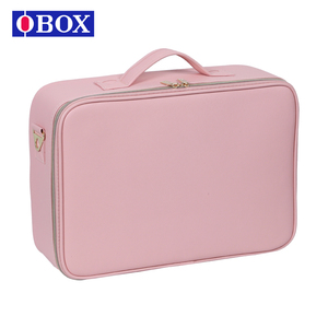 Sac de rangement de maquillage portable en <span class=keywords><strong>cuir</strong></span> noir durable OBOX pour filles, tendance, élégant, résistant à l'eau, fermeture à glissière - Product Image 6