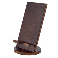 Support de téléphone universel en bois de style vintage Type debout Station d'accueil pour smartphone Trou rechargeable Support de téléphone de bureau facile