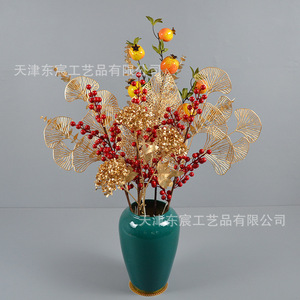 Hortensia Artificial Dorada Dongchen Crafts, Tallo Único de 30cm-100cm, Decoración para Bodas y Hogar - Product Image 3