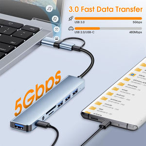 8-<strong>in</strong>-1 USB 3.0 TYPE-C Multiport Dock Supports TF/PD Reading &amp; 3.5mm Audio Interface Compatible <strong>Computers</strong> Audio Dock Stock Status - Product Image 6
