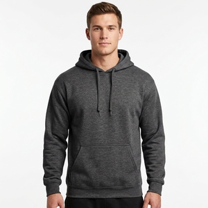 Sweat à capuche unisexe en polaire Top of the World avec motif lettres et poche, gris chiné foncé, XXL - Product Image 3