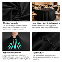 Housse de table ronde extensible personnalisée pour restaurant et hôtel, avec jupe de table motif tournesol pour fête