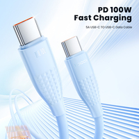 Cable de Carga Rápida y Datos USB-C a USB-C Toocki Multicolor de 100W PD TPE para Uso Diario y en Exteriores