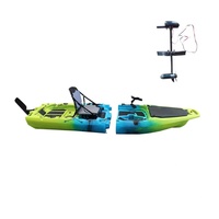 Kayak de pêche modulaire en PE rotomoulé, détachable, à pédales, pour 2 personnes, 14 pieds, kayak tandem séparable pour la vente en gros