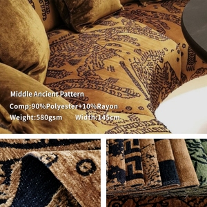 Tela Jacquard para Muebles Gauck, Resistente a la Abrasión, Transpirable, con Patrón Antiguo de Chenilla Teñida con Hilo - Product Image 2