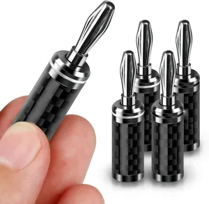 Carbon fiber banana plugs High End Banana Plugs Banana Plugs for Speaker Wire Wall Plate Home Theater Audio/Video Receiver