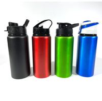 Botella de Agua de Aluminio Desechable y Reciclable a Prueba de Fugas de 500 ml y 1 L con Tapa de Plástico