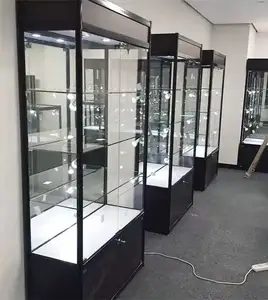 Jewelry Display Counter Aluminum Display Cabinet Customized Manufacturers Glass Show Case Display Cabinet With Led Lights
