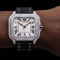 Reloj de Plata de Ley 925 con Incrustaciones de Moissanita para Hombre, Reloj de Moda para Mayoristas, Uso Diario, Regalo para Fiestas