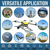 Drone de nettoyage de panneaux solaires en alliage d'aluminium, pulvérisation d'eau haute pression, 4 axes, itinéraire de nettoyage intelligent