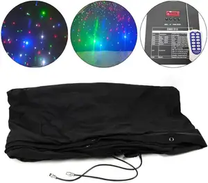 Precio de fábrica LED RGB doble capa terciopelo estrella cortina telón de fondo Venta caliente LED cortina estrellada para DJ Club fiesta equipo de escenario