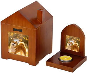 Urne funéraire en bois pour animaux de compagnie, pour cendres de chiens et de chats, boîte à souvenirs en bois, boîte photo en bois - Product Image 1