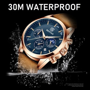 BENYAR Top Brand Luxury Men Quartz Watches 30M Waterproof Leather Watch for Men Casual <b>Automatic</b> Date Clock Relojes - Product Image 4