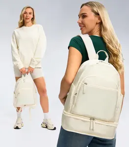 Fabricante personalizado al por mayor impermeable moda hebilla de viaje bolsas personalizadas de las mujeres casuales mochilas deportivas con bolsa de zapatos