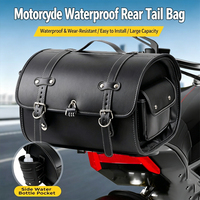 Sac arrière de moto imperméable et résistant à l'usure, grande capacité, en cuir PU, avec serrure à combinaison, poche latérale pour bouteille d'eau, style rétro