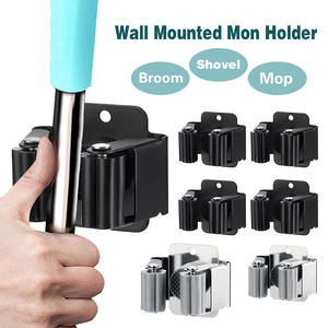 Suporte de Parede Multiuso com Parafusos Preto Fosco Organizador de Ferramentas de Jardim para Rastelo e Pá Vassoura e Esfregão - Product Image 3