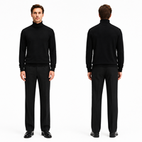 Pull à col roulé en laine mérinos 100% OEM pour homme, col haut, lavable en machine, 5 couleurs, pull en pure laine
