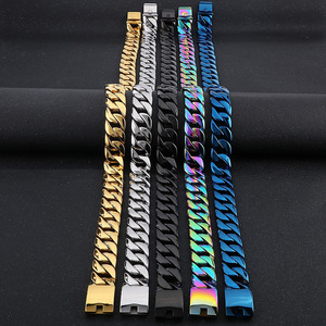 Collier large et épais Kalen en <span class=keywords><strong>acier</strong></span> <span class=keywords><strong>inoxydable</strong></span> de 24 mm, style hip-hop tendance pour <span class=keywords><strong>homme</strong></span>, motif bambou, design imposant - Product Image 2