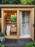 Toilettes publiques modulaires en acier léger imperméables sur mesure, cabine de toilettes préfabriquée extérieure, lavabo, douche, assemblage rapide, moderne