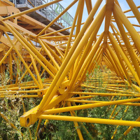 Grue à tour de 6 tonnes, flèche de 60 m, engin de construction de haute qualité, couleur jaune, boîte de vitesses, moteur, roulement, haute efficacité