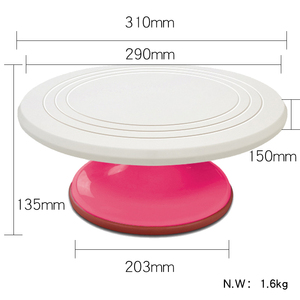 ที่วาง<span class=keywords><strong>คั</strong></span><span class=keywords><strong>พ</strong></span><span class=keywords><strong>เค้ก</strong></span>แบบหมุนทำจาก<span class=keywords><strong>พ</strong></span>ลาสติกขนาด12นิ้วสำหรับตกแต่งงานแต่งงานอุปกรณ์ทำเค้กที่จำเป็น - Product Image 2