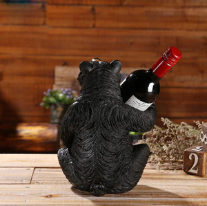 Molde de resina personalizado para manualidades, estatua de oso negro, estatuilla, estante para vino, portabotellas - Product Image 5