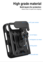 Étui de téléphone de luxe pliable avec fenêtre coulissante, protection intégrale fine et invisible à 360 degrés avec anneau support et fenêtre coulissante pour appareil photo pour iPhone 18 Duo