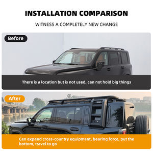 Galerie de toit de voiture durable noire avec montage à vis latérale pour échelle d'escalade 400 accessoires extérieurs rampes et échelles multifonctionnelles - Product Image 6