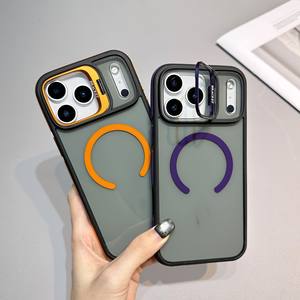 Funda Magnética de Lujo para Teléfono Móvil con Soporte para Cámara, para <span class=keywords><strong>iPhone</strong></span> 17 16 15 14 13 <span class=keywords><strong>12</strong></span> 11 Pro Max, Antigolpes, con Soporte para Lente - Product Image 2