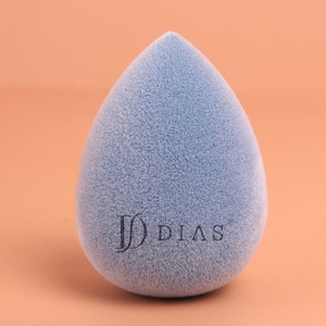 Esponja de microfibra de <span class=keywords><strong>terciopelo</strong></span> azul para maquillaje, microfibra, cosmético flocado, sin látex, ecológico, Vegano, Logo de belleza, licuadora de maquillaje - Product Image 2
