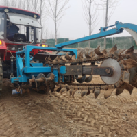 Machine à creuser des fossés de type chaîne Dolphin Farm Equipment, trancheuse pour tracteur avec moteur, longue durée de vie