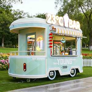 Camion de restauration électrique écoénergétique, camionnette de restaurant mobile avec armoire de rangement, couleur et taille personnalisables, style luxueux et tendance, double. - Product Image 1