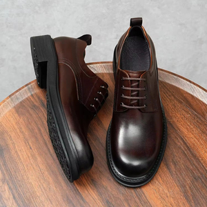 Zapatos Derby Retro Británicos para Hombre, Talla Grande, con Acabado Pulido, de Caña Alta, Formales y Casuales para Negocios, con Suela Gruesa para Aumentar la Altura, para la Temporada de Otoño - Product Image 3