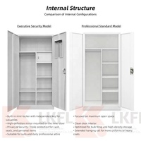 Armoire métallique à deux portes avec miroir, style industriel populaire, pour le bureau, Philippines
