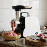 Hachoir à viande électrique domestique 220V UE, multifonctionnel avec tube à saucisses et fonction inversée, en stock, MOQ1