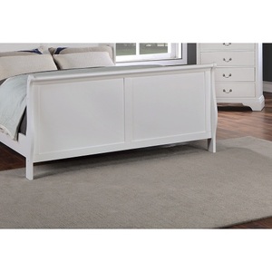 Lit moderne de haute qualité, taille Queen, design traîneau, avec cadre en contreplaqué écologique et durable, lit moelleux, couleur blanche - Product Image 4